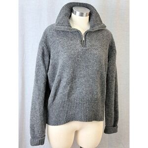 Vintage Field FG Gear Gray Shetland Wool Quarter Zip Sweater Hong Kong L *flaw*